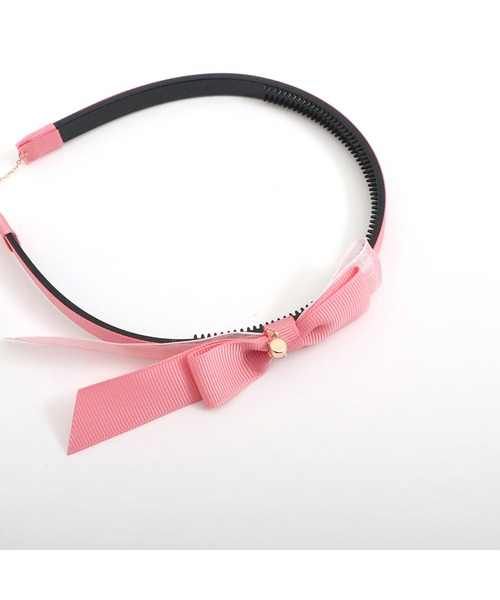 KP DECO（ケーピーデコ）の「ぼん天付きリボンカチューシャ（カチューシャ・キッズ・オフホワイト/ピンク/ネイビー・FREE）」の8枚目の写真