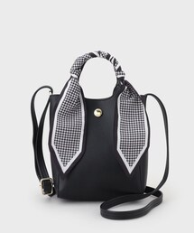 OPAQUE.CLIP | 長さ調整可能！千鳥柄スカーフ付き合皮ミニショルダーバッグ(ショルダーバッグ)