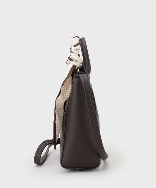 OPAQUE.CLIP（オペークドットクリップ）の「◆長さ調整可能！千鳥柄スカーフ付き合皮ミニショルダーバッグ（ショルダーバッグ・レディース・ブラウン系その他/ボルドー/ブラック/チャコールグレー・00）」の7枚目の写真