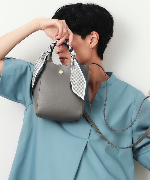 OPAQUE.CLIP（オペークドットクリップ）の「◆長さ調整可能！千鳥柄スカーフ付き合皮ミニショルダーバッグ（ショルダーバッグ・レディース・ブラウン系その他/ボルドー/ブラック/チャコールグレー・00）」の16枚目の写真