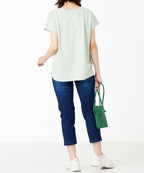 BELLUNA PLUS（ベルーナ）の「刺しゅうレース切替プルオーバー（Tシャツ/カットソー・レディース・イエロー/ブルー/ライトグリーン/コーラル・MEDIUM/LARGE/X-LARGE）」の14枚目の写真