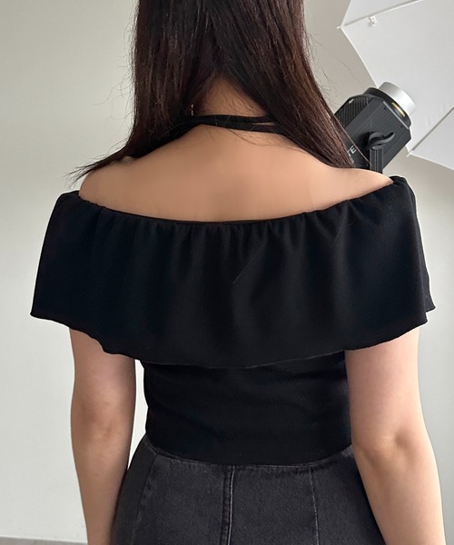 apres jour mignon(アプレジュールミニョン)の「【apres jour mignon SOIE】タイ付きオフショルトップス【ZOZOTOWN限定アイテム】(Tシャツ/カットソー・レディース・ブラック/チャコールグレー/オフホワイト・フリー/X-LARGE)」の17枚目の写真