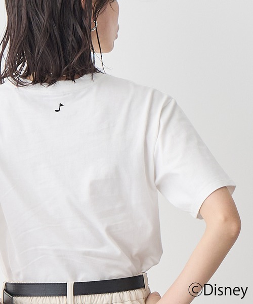 for/c（フォーシー）の「DISNEY MICKEY MOUSE / Tシャツ（タイプA）【サスティナブル】（Tシャツ/カットソー・レディース・オフホワイト/スミクロ・M/L/LL）」の7枚目の写真