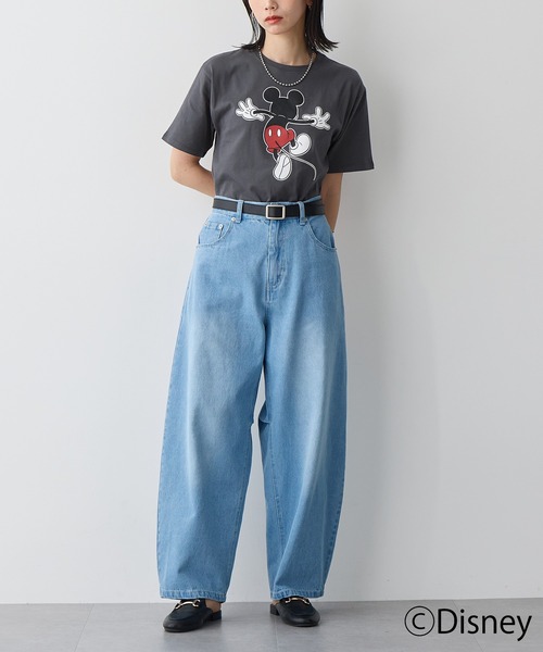 for/c（フォーシー）の「DISNEY MICKEY MOUSE / Tシャツ（タイプA）【サスティナブル】（Tシャツ/カットソー・レディース・オフホワイト/スミクロ・M/L/LL）」の15枚目の写真