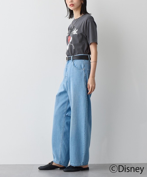 for/c（フォーシー）の「DISNEY MICKEY MOUSE / Tシャツ（タイプA）【サスティナブル】（Tシャツ/カットソー・レディース・オフホワイト/スミクロ・M/L/LL）」の16枚目の写真