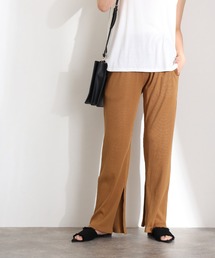 裾 スリット ストレートカットパンツ