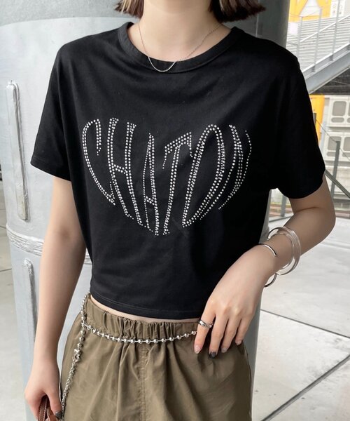 mline（エムライン）の「[mline]ラインストーンTシャツ（Tシャツ