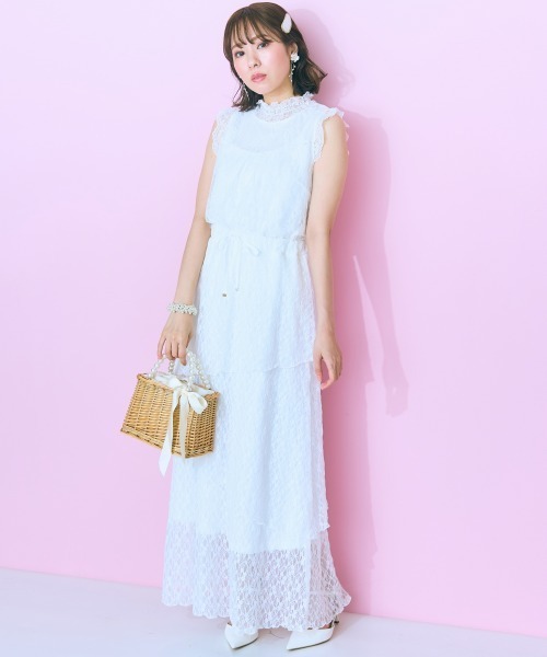 marun（マルン）の「＜大きいサイズ＞ レースタンクトップ marun（タンクトップ・レディース・ブラック/オフホワイト・5L/4L/3L/LL/L）」の6枚目の写真