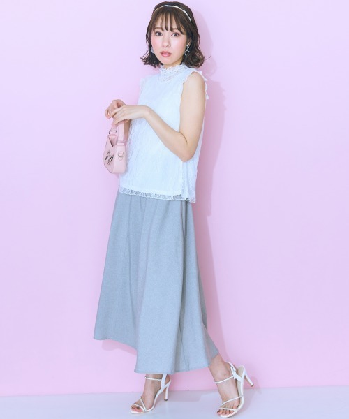 marun（マルン）の「＜大きいサイズ＞ レースタンクトップ marun（タンクトップ・レディース・ブラック/オフホワイト・5L/4L/3L/LL/L）」の3枚目の写真