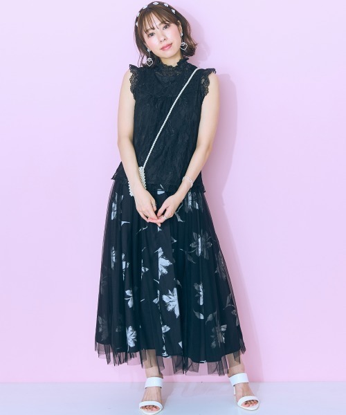 marun（マルン）の「＜大きいサイズ＞ レースタンクトップ marun（タンクトップ・レディース・ブラック/オフホワイト・5L/4L/3L/LL/L）」の12枚目の写真