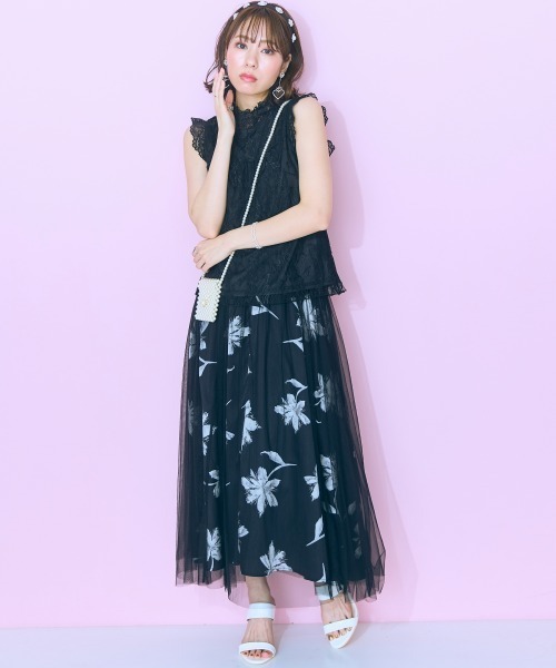 marun（マルン）の「＜大きいサイズ＞ レースタンクトップ marun（タンクトップ・レディース・ブラック/オフホワイト・5L/4L/3L/LL/L）」の14枚目の写真