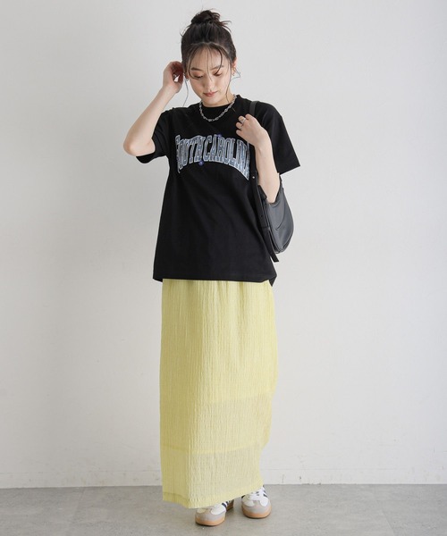 RAGEBLUE（レイジブルー）の「フラワー刺繍/カレッジロゴBIGTシャツ（Tシャツ/カットソー・レディース・ホワイト/ブラック・FREE）」の5枚目の写真