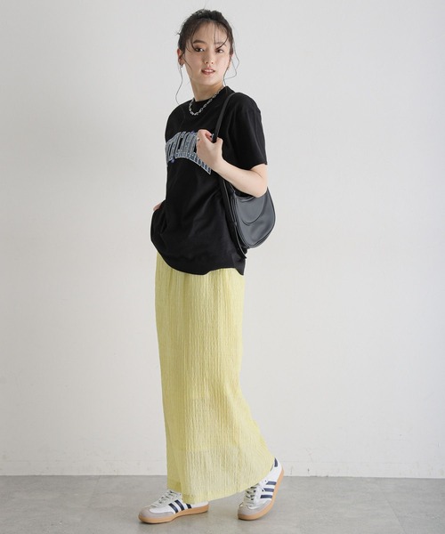 RAGEBLUE（レイジブルー）の「フラワー刺繍/カレッジロゴBIGTシャツ（Tシャツ/カットソー・レディース・ホワイト/ブラック・FREE）」の4枚目の写真