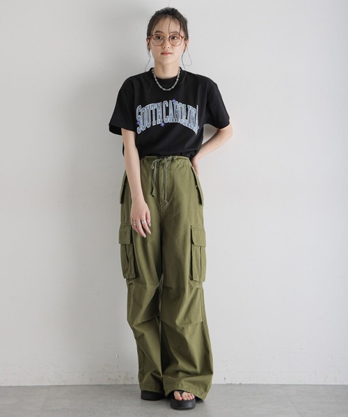 RAGEBLUE（レイジブルー）の「フラワー刺繍/カレッジロゴBIGTシャツ（Tシャツ/カットソー・レディース・ホワイト/ブラック・FREE）」の22枚目の写真