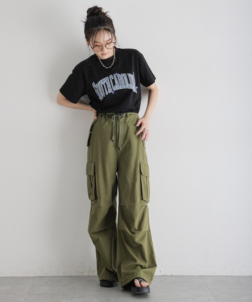 RAGEBLUE（レイジブルー）の「フラワー刺繍/カレッジロゴBIGTシャツ（Tシャツ/カットソー・レディース・ホワイト/ブラック・FREE）」の21枚目の写真