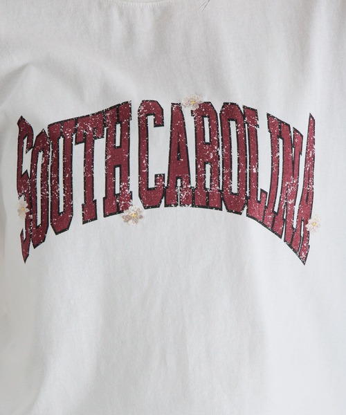 RAGEBLUE（レイジブルー）の「フラワー刺繍/カレッジロゴBIGTシャツ（Tシャツ/カットソー・レディース・ホワイト/ブラック・FREE）」の8枚目の写真