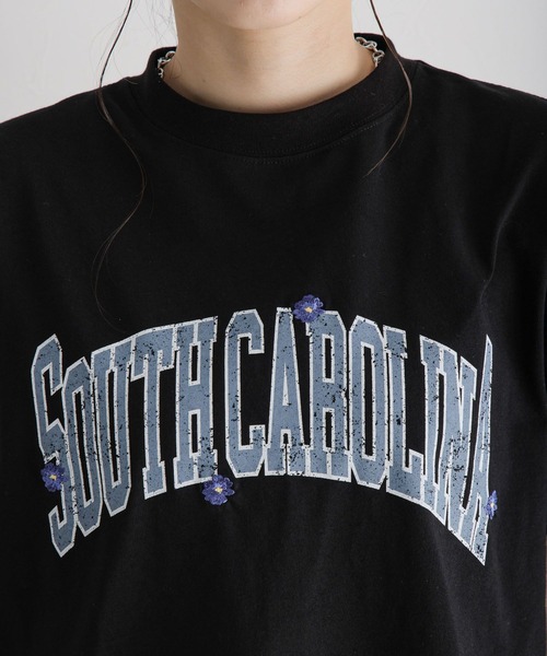 RAGEBLUE（レイジブルー）の「フラワー刺繍/カレッジロゴBIGTシャツ（Tシャツ/カットソー・レディース・ホワイト/ブラック・FREE）」の13枚目の写真