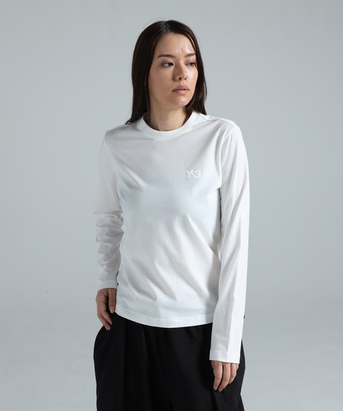Y-3(ワイスリー)の「W REG LS TEE(Tシャツ/カットソー・レディース・ホワイト・SMALL/MEDIUM/X-SMALL)」の1枚目の写真