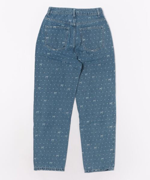 セール】《総柄リボン×美脚シルエット》レディース デニムパンツ