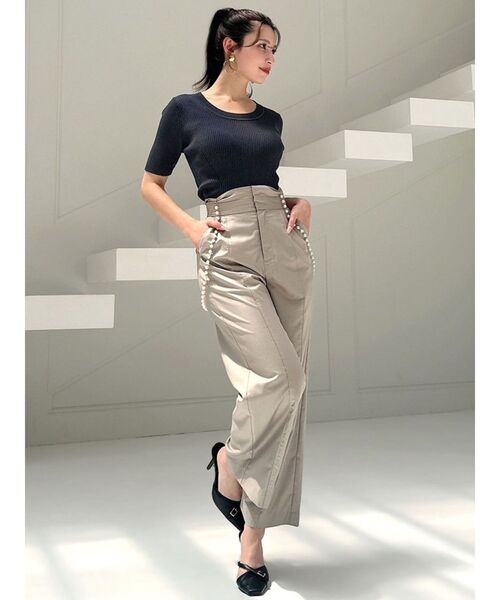 RESEXXY（リゼクシー）の「パールサスペンダーパンツ（その他パンツ・レディース・ブラック/チャコールグレー/ベージュ・FREE）」の6枚目の写真