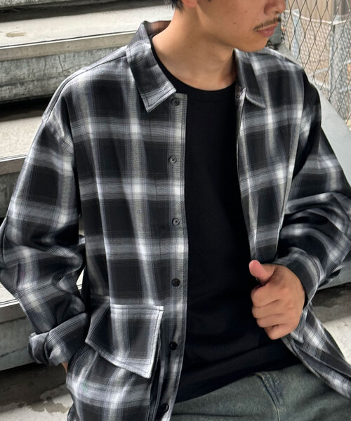 CIAOPANIC(チャオパニック)の「BIGポケットチェックシャツ(シャツ/ブラウス・メンズ・ブラック/ブラック系その他2/ブラック系その他・MEDIUM/LARGE)」の21枚目の写真