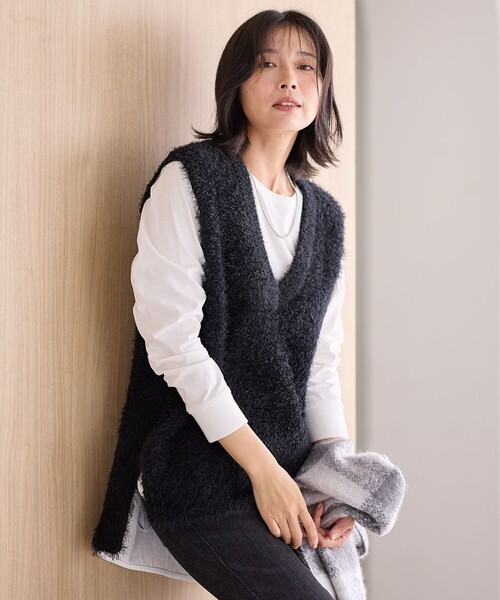 Eaphiエフィ　ニットベスト 新品タグ付 Eaphi エフィ MIX PATTERN KNIT VEST ニットベスト