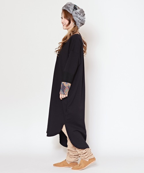 【チャイハネ】ラダリパッチワークTシャツワンピース（ワンピース）｜チャイハネ（チャイハネ）