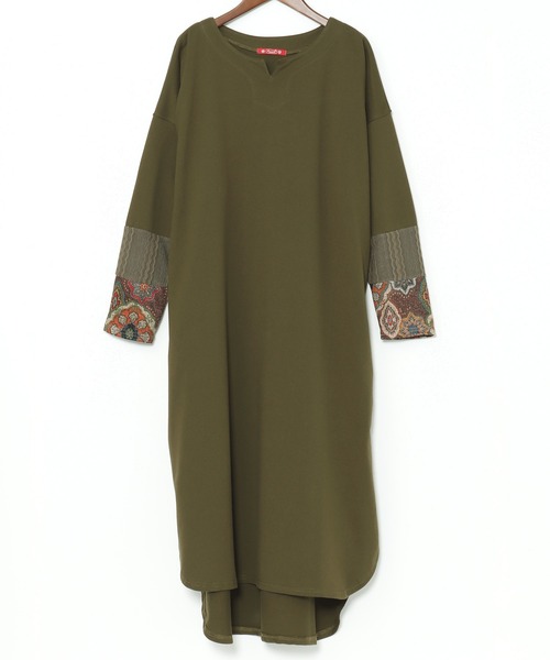 【チャイハネ】ラダリパッチワークTシャツワンピース（ワンピース）｜チャイハネ（チャイハネ）