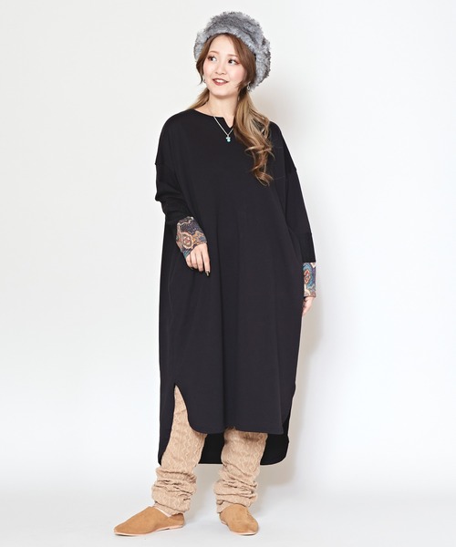 【チャイハネ】ラダリパッチワークTシャツワンピース（ワンピース）｜チャイハネ（チャイハネ）