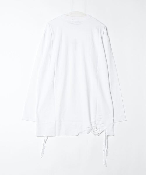 REGIEVO(レジエボ)の「【REGIEVO】 クラッシュロング丈 ロンTee ロングスリーブ(Tシャツ/カットソー・メンズ・ホワイト系その他/ブラック/オフホワイト/ブラック系その他・LARGE/MEDIUM)」の5枚目の写真