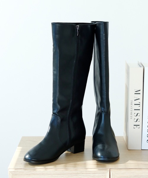 Futier land(フューティアランド)の「やわらかフィットローヒールストレートニーブーツ(ブーツ・レディース・ブラック/ブラウン・36/37/38/39/40)」の3枚目の写真