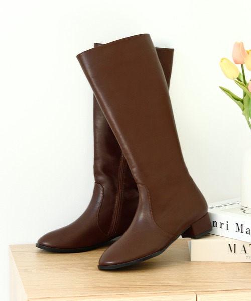 Futier land(フューティアランド)の「やわらかフィットローヒールストレートニーブーツ(ブーツ・レディース・ブラック/ブラウン・36/37/38/39/40)」の8枚目の写真