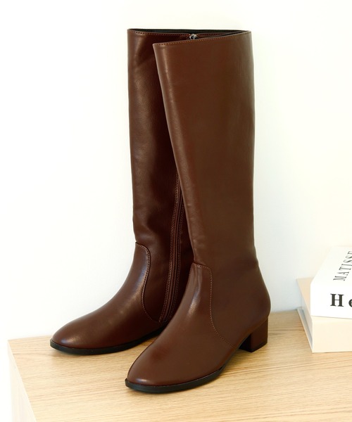 Futier land(フューティアランド)の「やわらかフィットローヒールストレートニーブーツ(ブーツ・レディース・ブラック/ブラウン・36/37/38/39/40)」の10枚目の写真