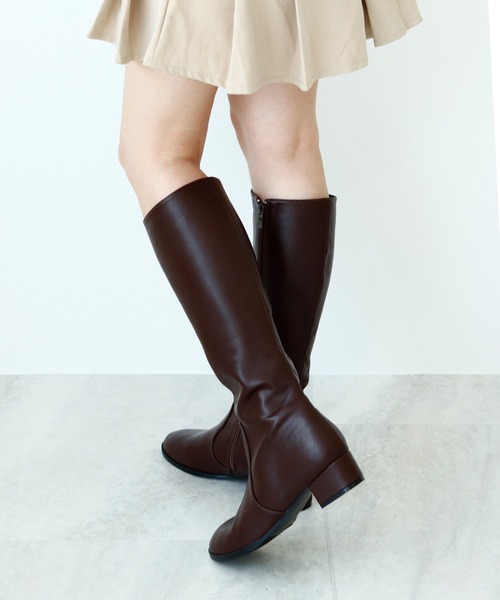 Futier land(フューティアランド)の「やわらかフィットローヒールストレートニーブーツ(ブーツ・レディース・ブラック/ブラウン・36/37/38/39/40)」の14枚目の写真