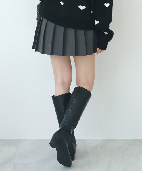 Futier land(フューティアランド)の「やわらかフィットローヒールストレートニーブーツ(ブーツ・レディース・ブラック/ブラウン・36/37/38/39/40)」の21枚目の写真