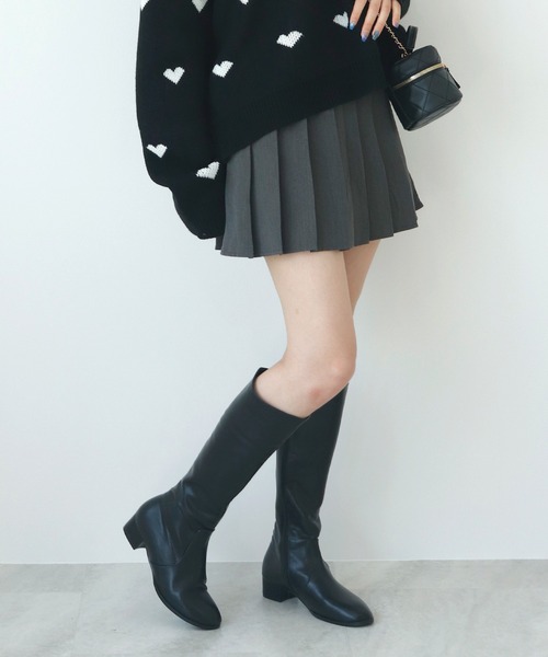 Futier land(フューティアランド)の「やわらかフィットローヒールストレートニーブーツ(ブーツ・レディース・ブラック/ブラウン・36/37/38/39/40)」の22枚目の写真