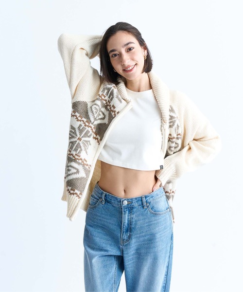 ROXY（ロキシー）の「SINKING INTO YOUR CH/ロキシーカウチンセーター・ニット（ブルゾン・レディース・ネイビー/グレー/ホワイト・LARGE/MEDIUM/SMALL）」の18枚目の写真