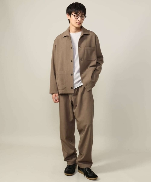 a.v.v（アーヴェヴェ）の「【きれいめ秋TOPS】ヘリンボーンフェイクレイヤードセミワイドカットソー（Tシャツ/カットソー・メンズ・チャコールグレー/グレー/ライトグレー・46/48/50）」の14枚目の写真