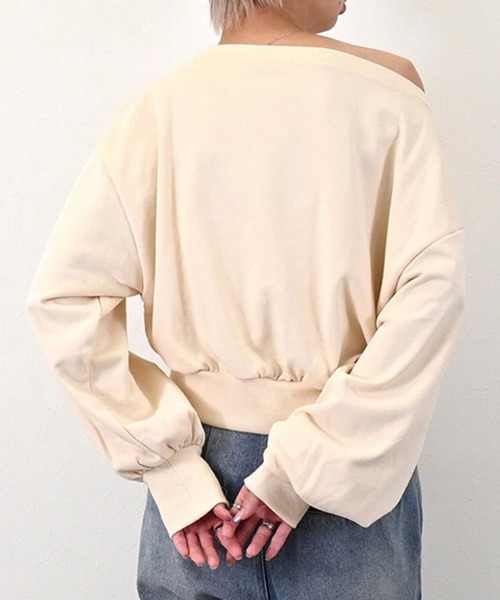 STYLEBLOCK（スタイルブロック）の「裏毛2WAYネックプルオーバー（Tシャツ/カットソー・レディース・オリーブ/ホワイト系その他/ベージュ/チャコールグレー・M）」の8枚目の写真