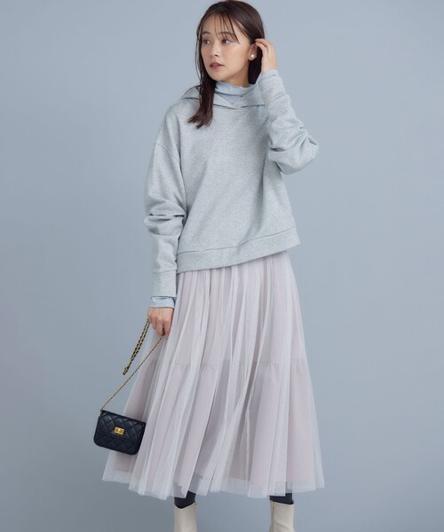 組曲(クミキョク)の「ラメシアーリブタートルカットソー(Tシャツ/カットソー・レディース・ブラック系/シルバー系・S2)」の6枚目の写真
