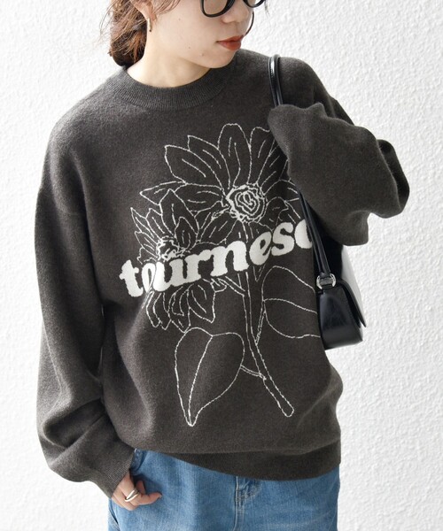 【セール】SHIPS any: 〈手洗い可能〉フラワー ダブルジャガード プルオーバー ニット◇(ニット/セーター)|SHIPS any(シップス エニィ)