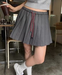 イージーミニ丈プリーツスカート