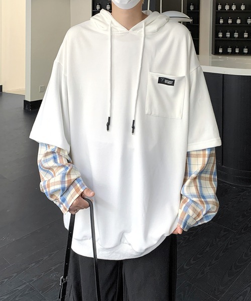 【セール】【FVLMEN】fake layered sweat pullover parka/フェイクレイヤード スウェット プルオーバー パーカー（パーカー）｜FVLMEN（フルメン）