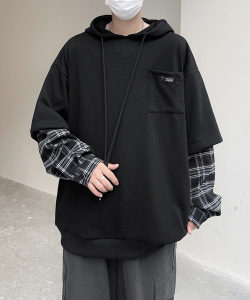 パーカー フーディ M~XL プルオーバー フェイクレイヤード 楽天市場】【SALE／50%OFF】(M)フェイクレイヤードフーディ niko