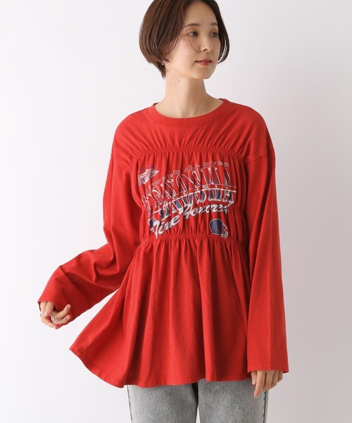 LEPSIM（レプシィム）の「シャーリングロゴロンT　150325（Tシャツ/カットソー・レディース・スミクロ/オフホワイト/レッド・FREE）」の13枚目の写真