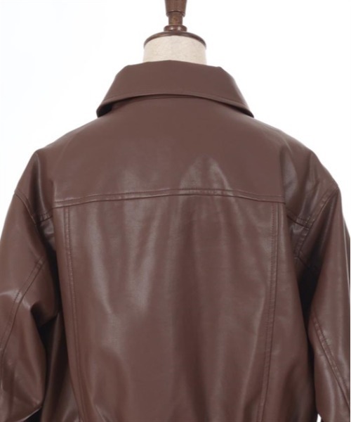 axes femme(アクシーズファム)の「襟付フライトジャケット(ブルゾン・レディース・キナリ/ダークブラウン/ブラック・FREE)」の11枚目の写真
