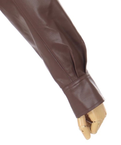 axes femme(アクシーズファム)の「襟付フライトジャケット(ブルゾン・レディース・キナリ/ダークブラウン/ブラック・FREE)」の12枚目の写真