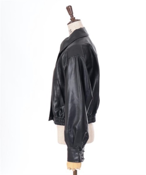 axes femme(アクシーズファム)の「襟付フライトジャケット(ブルゾン・レディース・キナリ/ダークブラウン/ブラック・FREE)」の15枚目の写真