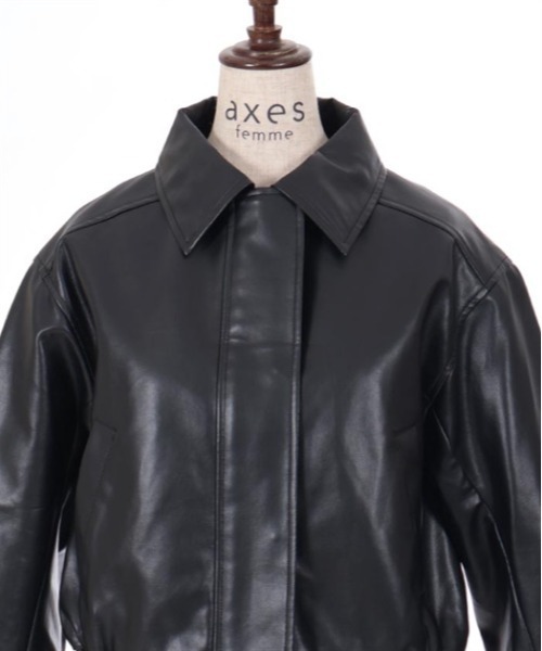 axes femme(アクシーズファム)の「襟付フライトジャケット(ブルゾン・レディース・キナリ/ダークブラウン/ブラック・FREE)」の17枚目の写真
