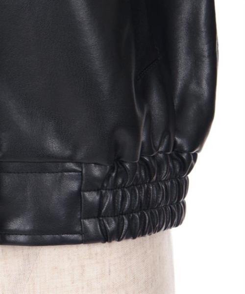 axes femme(アクシーズファム)の「襟付フライトジャケット(ブルゾン・レディース・キナリ/ダークブラウン/ブラック・FREE)」の18枚目の写真